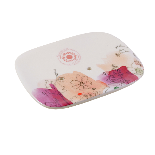 PORTE-SAVON CÉRAMIQUE LAVANDE BLANCHE
