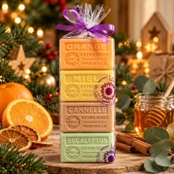 Coffret Cadeau 4 Savons Parfumés – Épices & Fraîcheur